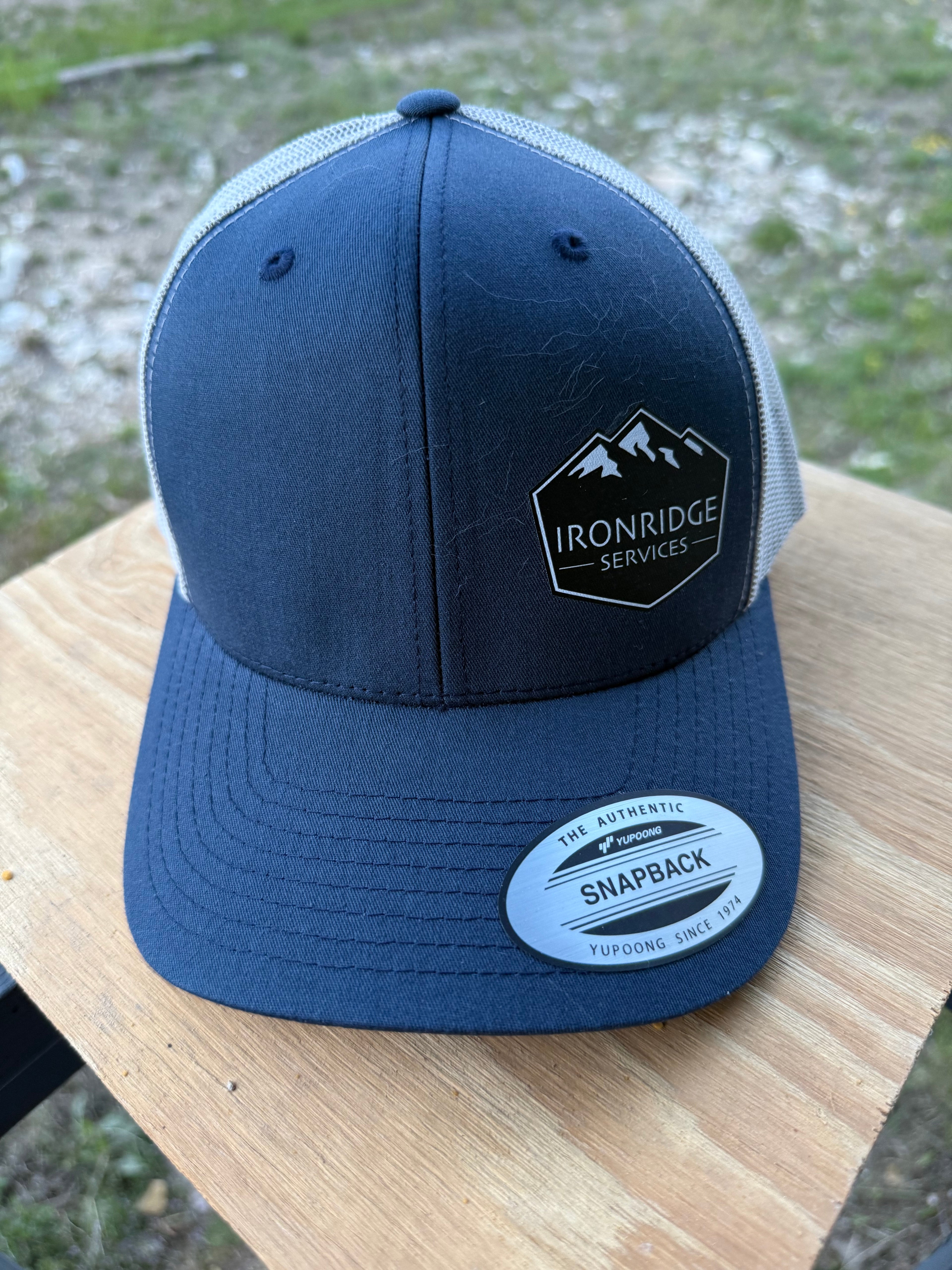 IronRidge Services Snapback Trucker Hat – Navy/Grey
