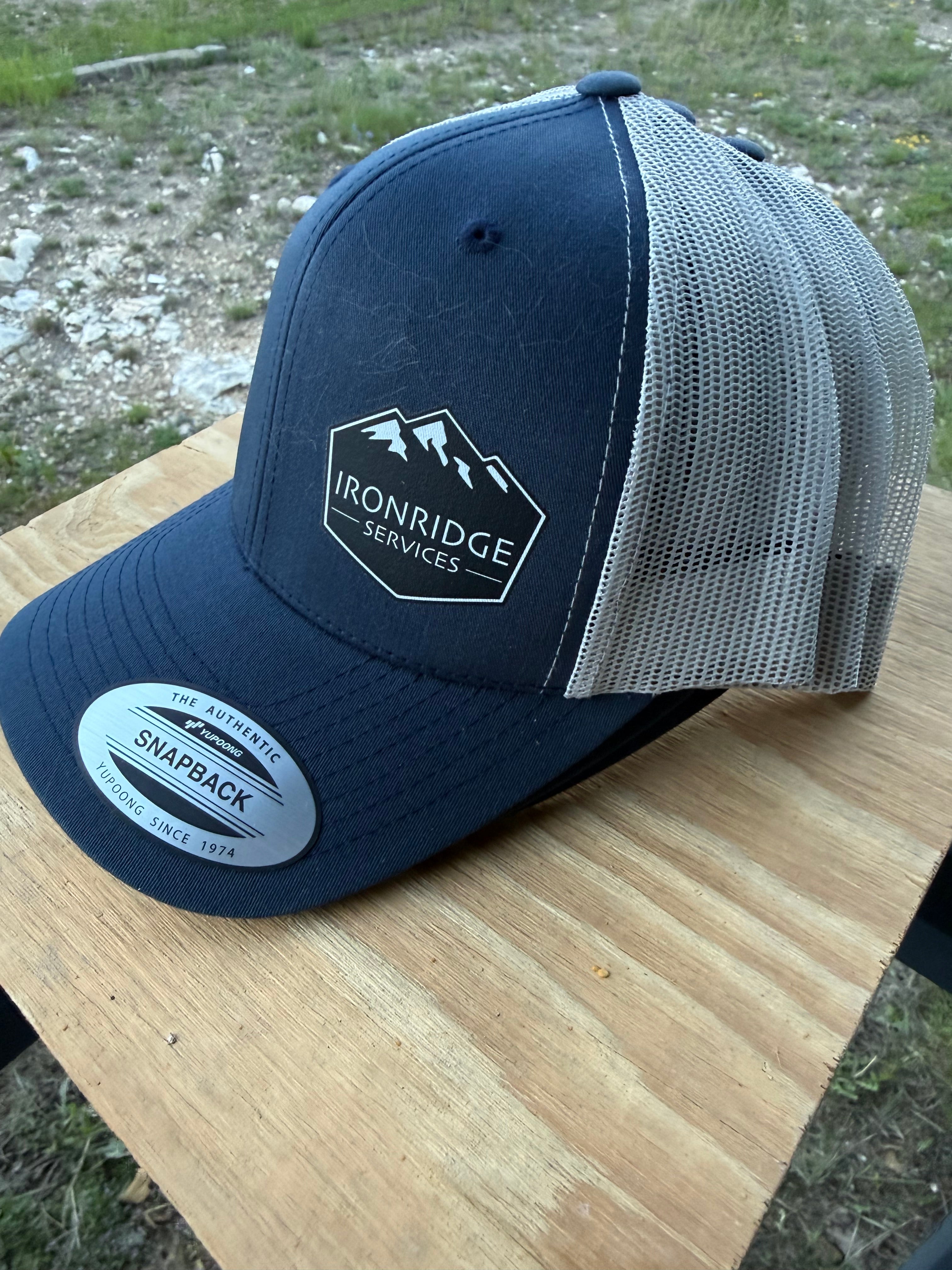 IronRidge Services Snapback Trucker Hat – Navy/Grey